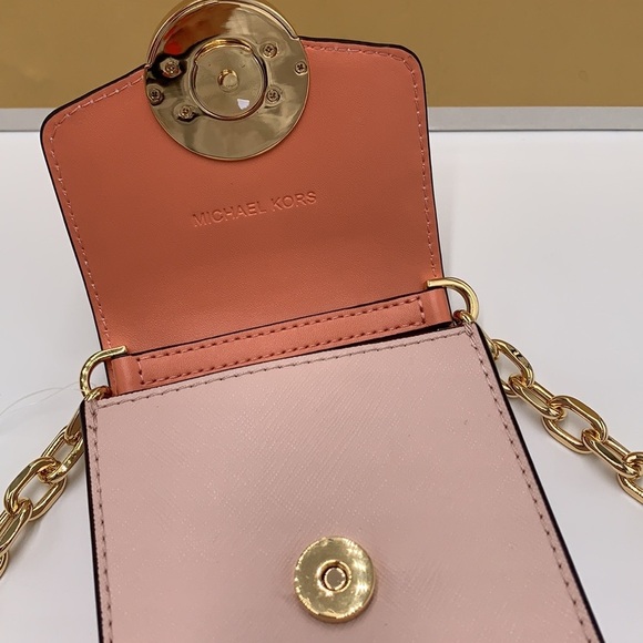 MICHAEL KORS Carmen Small Color-Block  Phone Crossbody Bag POWDER BLUSH MULTI - Picture 5 of 16